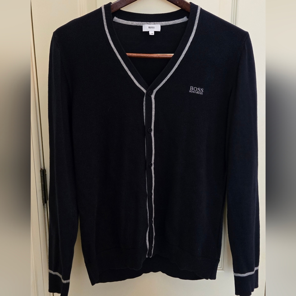 Hugo Boss Black Sweater with Gray Accents